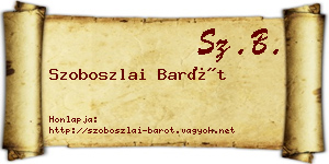 Szoboszlai Barót névjegykártya